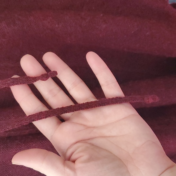 Moda International Cocoon Zip Up Hooded Sweater Burgundy size M - Picture 6 of 11